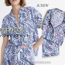 即発送★国内在庫ありJ.Crew purple paisley半袖パジャマ上下