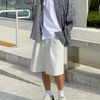 modernif パンツ 【MODERNIF】One Tuck Double Layer Bermuda Sweatpants(6)