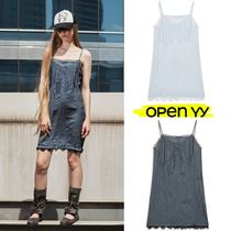 [OPEN YY] CRINKLED LACE TRIM DRESS