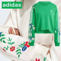 NEW! 花柄刺繍が可愛い*【adidas】ロゴ クルーネック スウェット