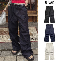 【U LAN】Bias Raw Edge Carpenter Cargo Pants