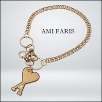 AMI PARIS アミパリス ハートロゴ チェーン付きキーリング