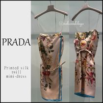 PRADA＊Printed silk twill mini-dress シルク ミニドレス＊送込