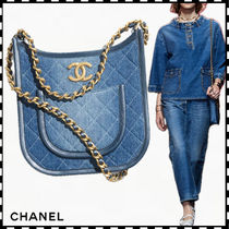 CHANEL 24SS LOOK8《ホーボーバッグ》デニム ブルー DHL 直営店