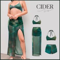 CIDER*クロップトップ＆ショーツ＆メッシュマキシスカートセット