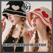 バケットハット【RonRon】HEART SUMMER KNIT BUCKET HAT◆送料込