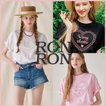 韓国人気★新作★[RONRON] ROSY CHEEKS HEART BASIC FIT T SHIRT