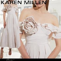 KAREN MILLEN ロングドレス  ワンピース 花モチーフ フレア