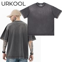 URKOOL ゆったり ヴィンテージウォッシュ コットン Tシャツ