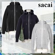 国内より1WEEK【sacai】Sponge Sweat x Nylon Twill Hoodie