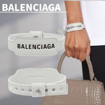 関税込【BALENCIAGA】ロゴレザーブレスレット