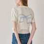 RONRON ニット・セーター RONRON  HEART RIBBON JACQUARD SHORT SLEEVE KNIT 4BFK526(7)