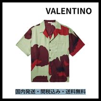 VALENTINO キャンプカラー フローラルプリント シルクシャツ