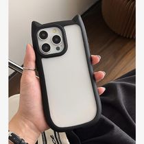 猫耳 可愛い アイフォンケース iPhoneケース 透明 クリア 丸み