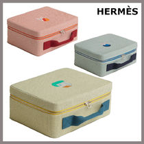 可愛い♪【HERMES】Les Cabanes case  刺繍入りケース