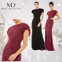 限定!!Mac Duggal スパンコール キャップスリーブ ロングドレス