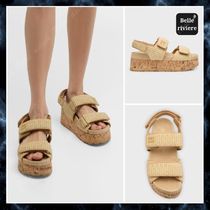 24SS new/MiuMiu ラフィアサンダル Sandal Natural