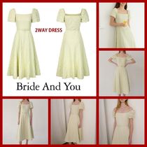 ★BAU by Bride And You★Balloon Sleeve Flared Long Dress GN