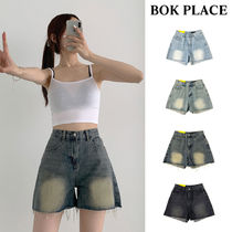 【BOK PLACE】Yellow Tin Washing ALine Vintage Short Denim XL