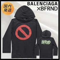 【国内発送★BALENCIAGA】ロングスリーブ フーデッド Tシャツ