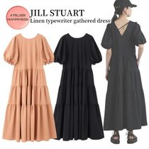 【JILL STUART】リネンタイプライターギャザーワンピース