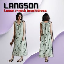 ◆LANGSON◆ルージュVネックビーチドレス◆