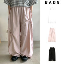 【BAON】Kanku banding ribbon string nylon pants