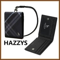 大人気/ギフトok◆HAZZYS◆チェック革ォルダー型カードケース