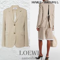 【残り僅か】LOEWE Tailored wool blazerライトベージュメランジ