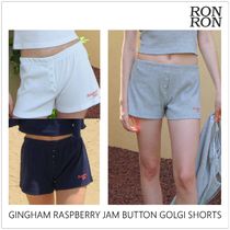 [RONRON] GINGHAM RASPBERRY JAM BUTTON GOLGI ショーツ★新作★