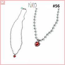 赤 ハート 韓国ネックレス [NIRO] HEART GARNET NECKLACE #56