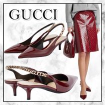 ◆GUCCI 24SS◆シニョリーア レザー スリングバック パンプス◆