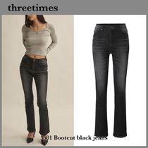 【韓国threetimes スリータイムズ】5501 Bootcut black jeans