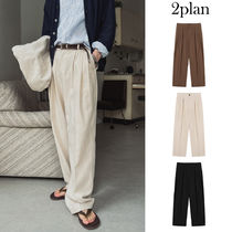 【2plan】Ablik three tuck linen slacks