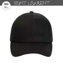 【Saint Laurent】black cotton and linen baseball cap