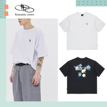 ROMANTIC CROWN ♥BACK POINT BLUE FLOWER TEE SHIRT