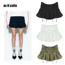 [as if calie] SHIRRING LACE MINI SKIRT ☆送料込☆