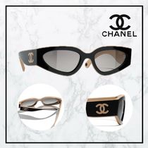 猫のような色＆形♪【CHANEL】キャッツアイ シェイプ アイウェア