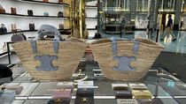 CELINE ミディアム トリオンフクラシック ラフィア パニエバッグ