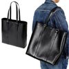 CELINE トートバッグ CELINE☆CAVAS カーフレザー トートバッグ BLACK