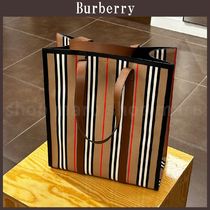 Burberry◆チェックロゴトートバック ラージトートバッグ