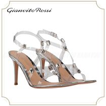 関税送料無料【Gianvito Rossi】クリスタルクリアサンダル 8.5cm