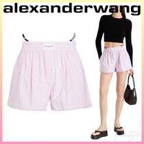 関送込【Alexander Wang】ストライプ ロゴ ショートパンツ