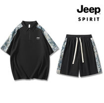 jeepTシャツストリート半袖 セットアップ　夏ポロシャツ