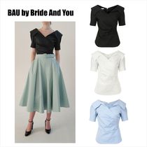 [BAU by Bride And You] ELLIE V-neck short sleeve blouse  ☆