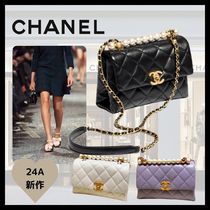 パールが可愛い♪【CHANEL】トップハンドル ミニフラップ バッグ