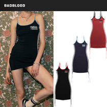 韓国人気★BADBLOOD★Vintage Logo Spaghetti String Mini Dress