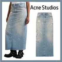 【ACNE STUDIOS】デニムマキシスカート ペイントスプラッター