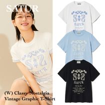 【韓国 SATUR】(W) Classy Nostalgia Vintage Graphic T-Shirt