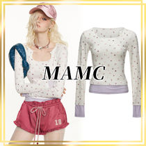 国内発/ペアルック☆MAMC☆スクエアネック 長袖 Tシャツ☆